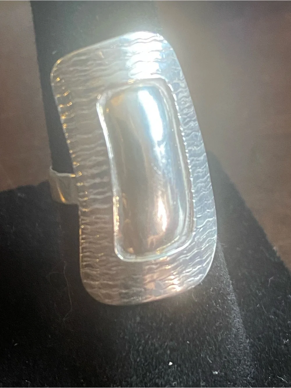 Sterling Silver Modern Rectangle Statement Ring